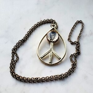 RARE Vintage 1960s MLK And JFK Peace sign Necklace